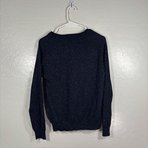 Zadig and Voltaire Sweater Womens XS Wool Metallic Navy Pullover Reglis - Picture 5 of 5